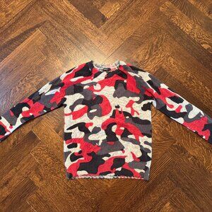 Mini Rose Cashmere Red Camo Pattern Sweater | Worn Once | Excellent Condition